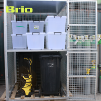 BRIO Casier vertical en treillis métallique galvanisé à chaud, double niveau, grande capacité, verrouillable, avec cadenas