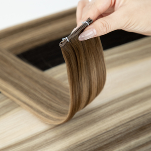 Extensiones de cabello crudo ruso Genius Weft 100% Remy doble dibujado 20g cabello humano atado a mano Genius Weft extensiones de cabello - Product Image 1