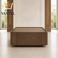 Table basse d'hôtel moderne, table carrée en bois sur mesure avec coins arrondis pour hall d'hôtel, salon et projets de villas