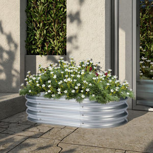 현대 야외 아연 도금 금속 대형 정원 재배자 가정 및 보육 화분 사용을위한 유약 제기 침대 화분 스탠드 - Product Image 6