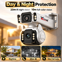 Caméra de sécurité extérieure Wifi Wistino 4K à objectif simple/double, vision nocturne couleur, détection de mouvement IA, caméra PTZ
