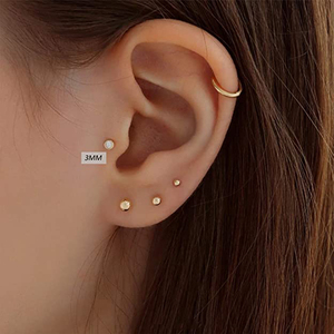 Nouvel ensemble de boucles d'oreilles clous en argent S925 avec zircon et diamant, style mini mode 2021 - Product Image 1