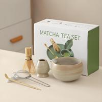 Juego de Matcha Personalizado, Duradero y Ecológico, con Batidor, Colador, Tazón de Cerámica - Utensilios para Matcha para Uso en Cafeterías