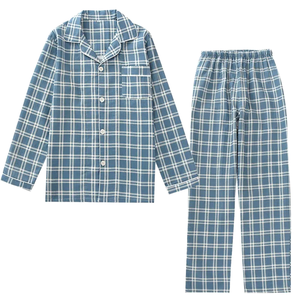 <span class=keywords><strong>Pigiama</strong></span> Termico da <span class=keywords><strong>Uomo</strong></span> Taglie Forti, Traspirante, con Stampa, Maniche Lunghe, Scollo a V, Casual, in Maglia di Cotone a Doppia Garza, Pantaloni a Quadretti - Product Image 1