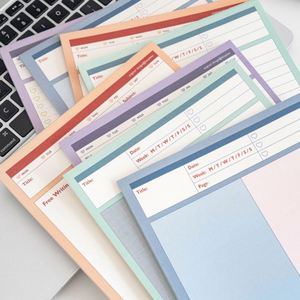 30 feuilles de planificateur hebdomadaire thermique assorties aux couleurs pastel, organiseur d'horaire scolaire avec sections Titre/Date pour l'école - Product Image 1