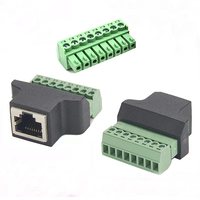 Connecteur adaptateur Ethernet RJ45 femelle vers ressort 3.81mm, bornier 8 broches CCTV numérique DVR