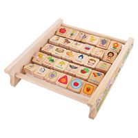 Juguetes de aprendizaje del alfabeto Montessori, rompecabezas de letras, bloques de lectura de madera para niños, juguetes de Educación Temprana, rompecabezas del alfabeto