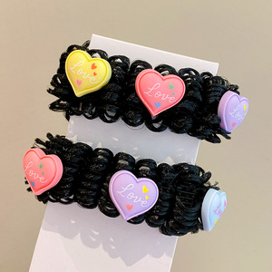 Chignon cheveux parure fille chignon coeur <span class=keywords><strong>fleur</strong></span> Headflower ne fait pas mal cheveux arc bébé tête dessin animé pour enfants perruque élastique - Product Image 6