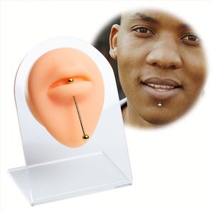 Modèle d'entraînement en silicone souple pour piercing, simulation d'oreille, nez, lèvre, langue, nombril, outil de présentation de bijoux pour studio de tatouage et de piercing - Product Image 6