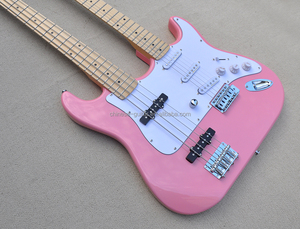 Guitare électrique Flyoung à prix avantageux, double manche, 4+6 cordes, couleur rose - Product Image 2