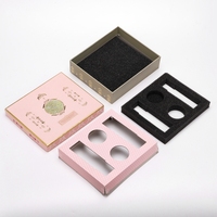 Boîte rigide biodégradable avec couvercle amovible, emballage cadeau, logo personnalisé, boîte inférieure avec insert en mousse pour crème pour le visage et blush