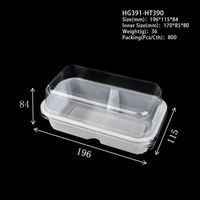 Boîte d'emballage pour gâteaux et pâtisseries, transparente + blanche, rectangulaire, en PET/PP, contenant alimentaire pour boulangerie, à emporter, avec couvercle en relief, qualité alimentaire