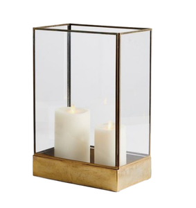 Meilleure vente Maison Villa Décoratif Métal et Base en bois Carré Bougeoir en verre fait à la main pour les occasions de Noël - Product Image 2