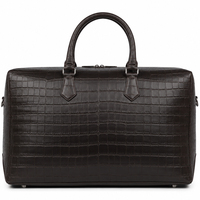 Sac de voyage personnalisé GORFIA en cuir PU gaufré crocodile, grand sac de week-end avec poignées roulées et sangle amovible