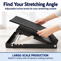 BNcompany Planche d'inclinaison antidérapante en acier, réglable sur 5 niveaux, pour étirement des mollets et des chevilles, entraîneur de gym, OEM ODM, durable, noir