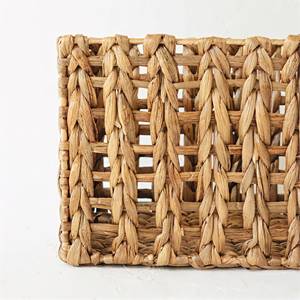 Artisanal Water Hyacinth Woven <b>Basket</b> <b>Rectangular</b> <b>Storage</b> Box Sustainable Natural Fiber Organizer for Kitchen and Bathroom - Product Image 2