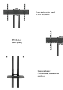 Giá cả cạnh tranh 32 - 75 inch Chiều cao có thể điều chỉnh Xe đẩy TV di động giỏ hàng Nhật Bản cán TV đứng với bánh xe - Product Image 4
