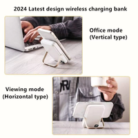 Nouveau Mini affichage LED grande capacité PD22.5W batterie externe de charge rapide 15W chargeur sans fil magnétique 10000mAh avec support de téléphone