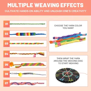 Leemook子供用カスタムDiyビーズおもちゃ手織りブレスレットネックレス女の子のおもちゃDiy手作りロープビーズキット