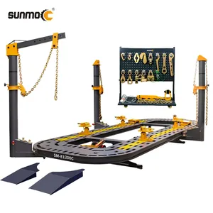 Sunmo Cheap 18 Feet Manganese Steel Auto Rack Pulling Chassis Straightener Car Body Repair Bench O Liner Frame Machine Equipment