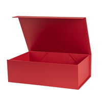 Boîte cadeau en carton pliable magnétique biodégradable de Noël et de mariage, design rouge, vente en gros, avec couvercle