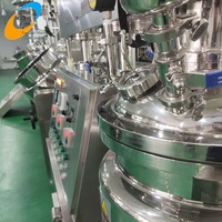 Réacteur émulsifiant homogénéisateur sous vide à chauffage vapeur-électrique et levage hydraulique pour pâtes et dentifrices