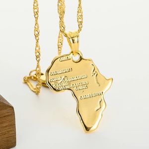 Collar con Colgante de <span class=keywords><strong>Mapa</strong></span> de África, Congo, <span class=keywords><strong>Argelia</strong></span>, para Mujeres y Hombres, Collares de Cadena Dorada, Estilo Hip Hop - Product Image 3
