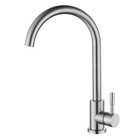 Robinet de cuisine monocommande en acier inoxydable nickel brossé pour design moderne et créatif, à montage sur plan, avec cartouche céramique