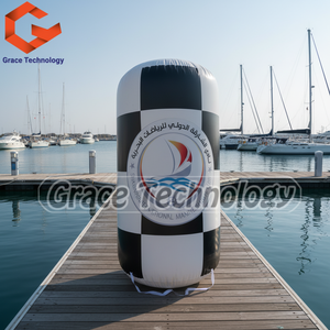Personnalisé Noir Blanc Cylindre Bouées Gonflables Sports Nautiques <span class=keywords><strong>Gonflable</strong></span> Pilier Tubes Marqueurs de Sécurité pour la Publicité - Product Image 1