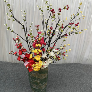 Queyiyi Fleurs Artificielles Branches de Fruits 30cm-100cm Rouge Foncé Blanc Vert Jaune Pâle Décoration de Mariage - Product Image 3