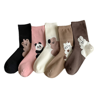 Chaussettes en coton pour femmes, motif animaux mignons, tendance, pour un usage quotidien