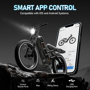 Vélo Eahora Romeo Pro pour adultes, moteur 1200W, batterie lithium amovible 48V 60Ah, pneus larges 26"x4", capteur intelligent, jusqu'à 34MPH - Product Image 6