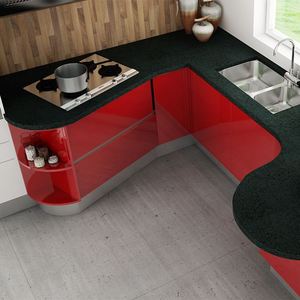 Cuisine complète haut de gamme en kit, style flottant, en forme de L, incurvée, fabriquée en Chine, sur mesure, pour les États-Unis, l'Italie et l'Europe - Product Image 4