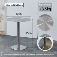 Mesa Redonda de Acero Inoxidable de Estilo Versátil para Interiores o Exteriores, Venta Directa de Fábrica