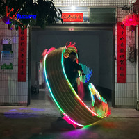 Accessoires de danse du dragon chinois à LED-Lumières vives, construction durable. Idéal pour les festivals, défilés. RVB programmable, télécommande