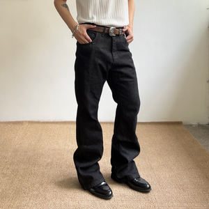 <span class=keywords><strong>Jeans</strong></span> noirs à jambe droite tendance de style automne-hiver, coupe bootcut, unisexe, hip-hop, <span class=keywords><strong>jeans</strong></span> de haute qualité - Product Image 2