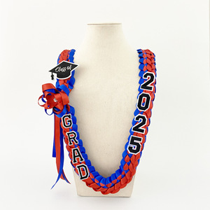 Cinta <span class=keywords><strong>de</strong></span> graduación 3 colores 2025 Tema <span class=keywords><strong>de</strong></span> graduación cinta hawaiana decorativa Leis cinta graduación Lei - Product Image 3