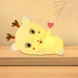 실리콘 귀여운 고양이 야간 조명 7 다채로운 어린이 침대 옆 장식 만화 빛 선물