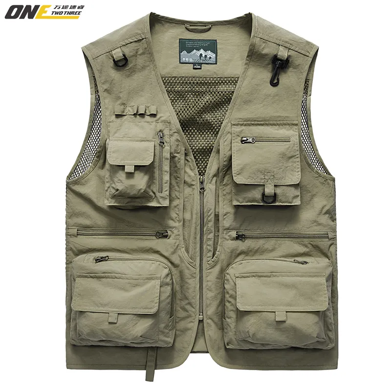 Outdoor vest for men summer fishing suit multi-pocket vest for leisure mountaineering sleeveless vest for men