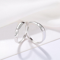 ZHILIAN Couple bague ensemble pour mariage fiançailles 925 bague en diamant personnalisé en argent Sterling pour femmes hommes