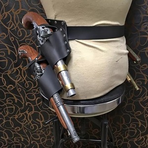 Ceinture à pistolet Renaissance Pirate, étui à flintlock, support de crosse de fusil, accessoire de costume médiéval pour chevalier, musonnier, capitaine, Steampunk, LARP - Product Image 4
