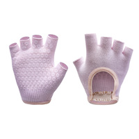 Gants demi-doigts antidérapants à dos ouvert, résistants à l'usure, pour haltères, kettlebells, yoga, pilates et entraînement fitness