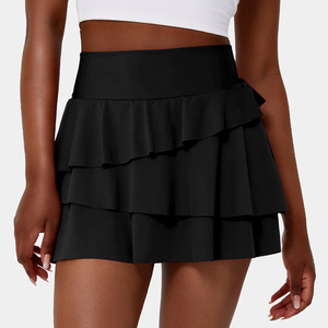 Logotipo personalizado Impreso Reciclado Blanco Yoga Fitness Falda Corte automatizado Sublimado Cintura alta Faldas de <span class=keywords><strong>tenis</strong></span> para las mujeres - Product Image 3