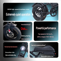 Vélo de montagne électrique pliable à moteur central en acier haute teneur en carbone de 16 pouces, moteur arrière sans balais de 500 W, batterie au lithium 48 V 10,5 Ah