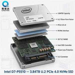 Disque SSD d'entreprise Intel P5510 U.2 PCIe 4.0 NVMe d'origine, 3,84 To-7,68 To, port d'extension interne SATA - Product Image 1