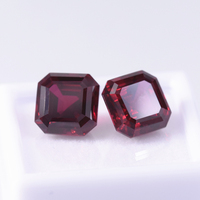 Rubis Corindon de laboratoire Czochralski de qualité supérieure 5A, taille Asscher, couleur sang de pigeon, pierre précieuse en vrac