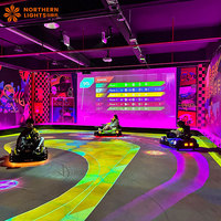 Simulateur de karting électrique commercial avec projecteur interactif AR pour parc d'attractions