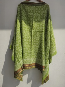 ผ้าพันคอผ้าโสร่งพิมพ์ลายดอกไม้ทำจากไม้ทำด้วยมือชุดชายหาดผ้าฝ้ายน้ำหนักเบาสำหรับผู้หญิงผ้าพันคอ Bagru หรูหรา - Product Image 4