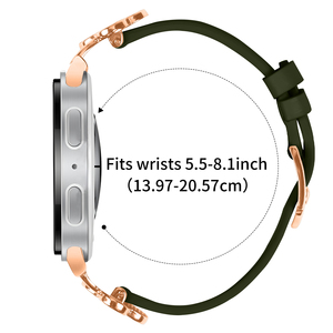 <span class=keywords><strong>Bracelet</strong></span> de <span class=keywords><strong>montre</strong></span> en <span class=keywords><strong>cuir</strong></span> véritable 40/44 mm avec adaptateur style trèfle à quatre feuilles et extrémité pointue pour Samsung Watch 8, pour smartwatch <span class=keywords><strong>femme</strong></span> - Product Image 3