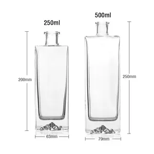 Unique Design 750ml 700ml Spirits Vodka 500ml Whiskey Empty Gin Glass Liquor Bottles